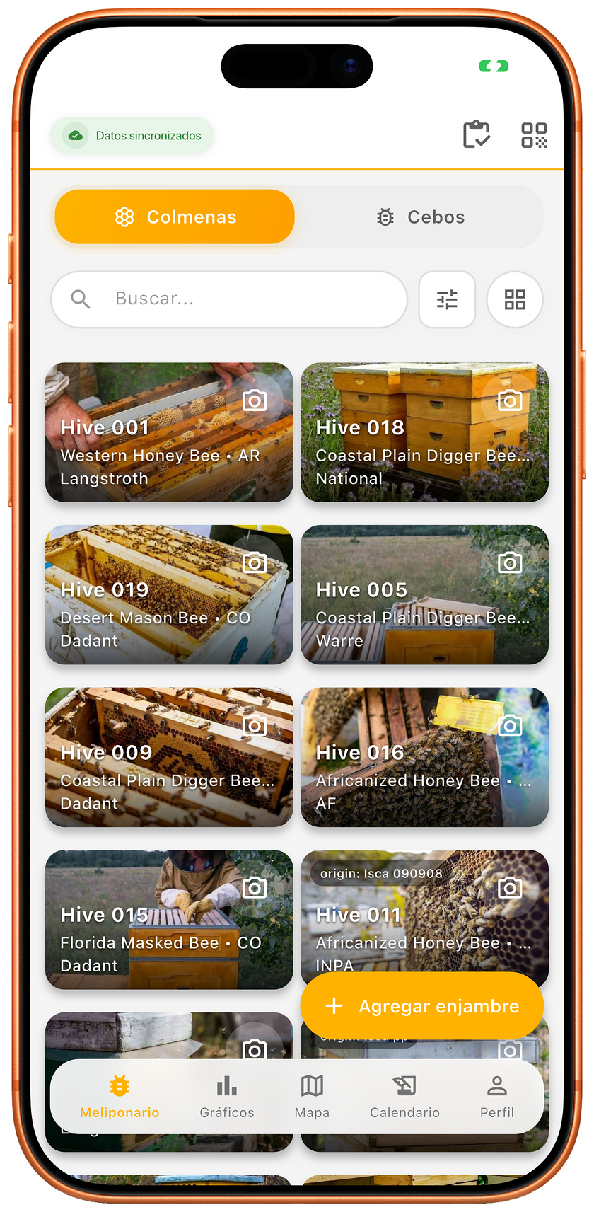 HiveFlow app on iPhone 17 Pro showing apiary management