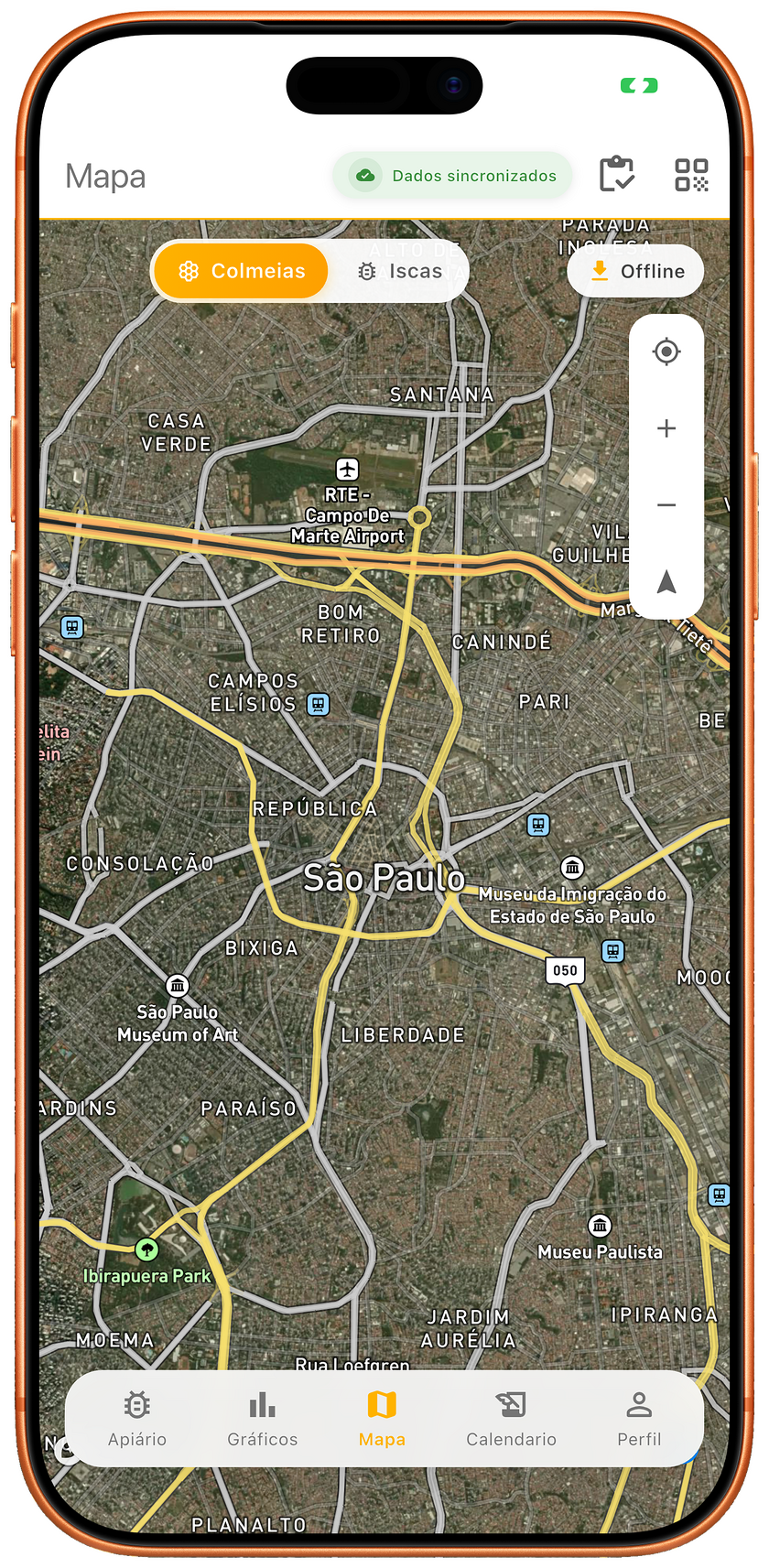 Mapa interativo de gestão de apiários no HiveFlow